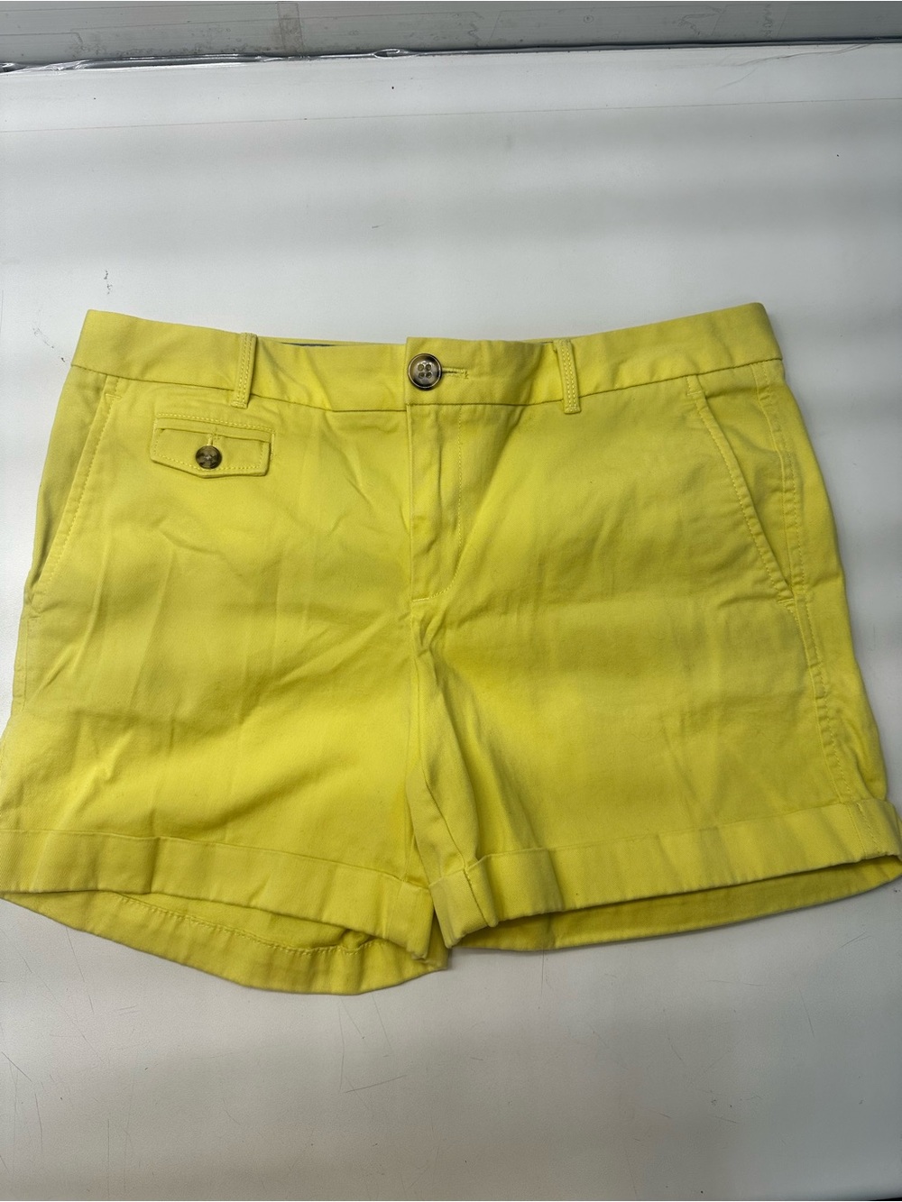 Banana Republic Bright Yellow Cuffed Bermuda Shorts Size 8
